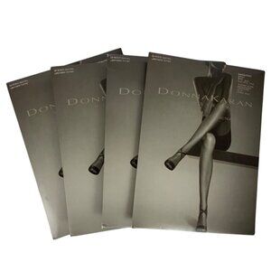 Donna Karan Sheer Satin Pantyhose Lot of 4 Pair Small Off Black Ultimate Toner